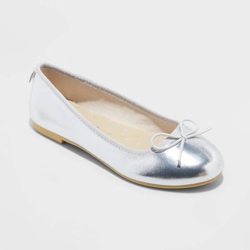 Ladies silver flat shoes sale