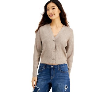I.N.C International Concepts Womens Ribbed Cardigan Sweater, Beige, Small - 1 of 1