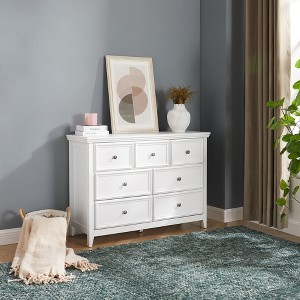 Okak 6-Drawer Dresser for Bedroom with Vintage Handles,Wooden Chest of Drawers Closet Storage Cabinet Farmhouse Style for Living Room, Hallway - 1 of 4