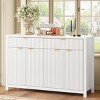 Wave Pattern Sideboard Buffet Cabinet with 2 Drawers and 4 Doors, Adjustable Shelves, Decorative Storage Cabinet for Entryway-Maison Boucle - 2 of 4