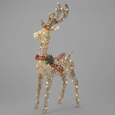 48in  Rattan-Look Buck Christmas UL LED Novelty Sculpture - Wondershop™