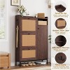 Rattan Shoe Storage Cabinet with 3 Flip Drawers - 4 of 4