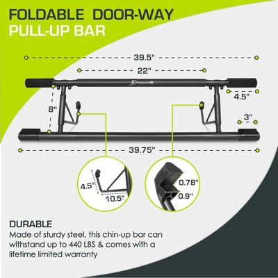 Foldable Black Steel Doorway Pull-Up Bar
