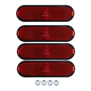 Unique Bargains M6x1.0 Rectangular Screw Mount Warning Reflector Red 4 Pcs - 1 of 4