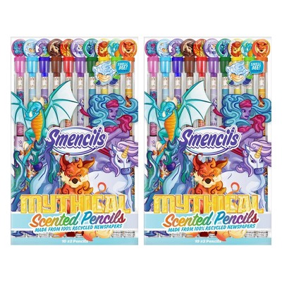 Scentco 20pk Gourmet Scented #2 Smencils w/Black Finish Mythical: Smelling Pencils, Colored Pencils, Scented Pencils in Tube
