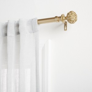 Exclusive Home Peony 1" Curtain Rod and Coordinating Finial Set - 1 of 3