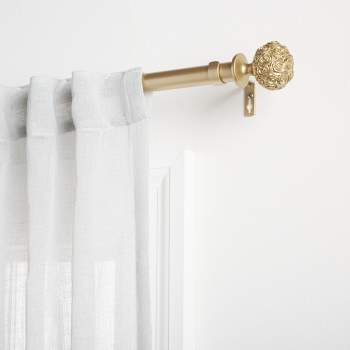 Exclusive Home Peony 1" Curtain Rod and Coordinating Finial Set