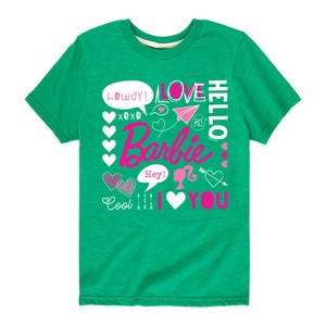 Boys' - Barbie - Barbie Valentine's Collage Short Sleeve Graphic T-Shirt - 1 of 4
