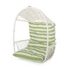 Christopher Knight Home Malia Outdoor Wicker Hanging Chair with Cushion (NO STAND), Green/White - 4 of 4