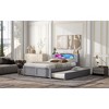 Queen Size Wood Storage Bed with LED, 2 Drawers and 2 Twin Size Trundle - 4 of 4