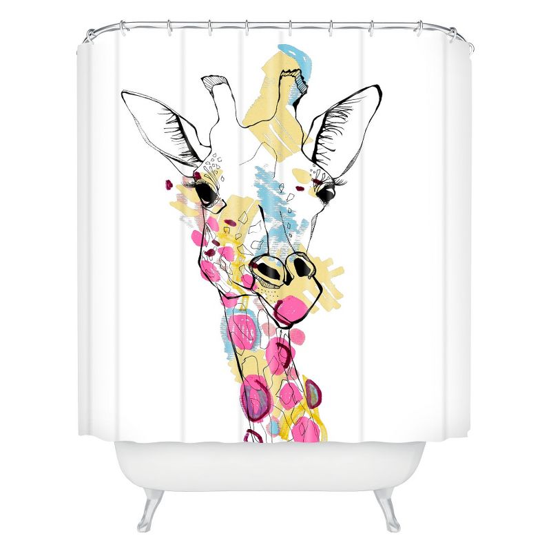 Giraffe Shower Curtain Ivory - Deny Designs, 1 of 6
