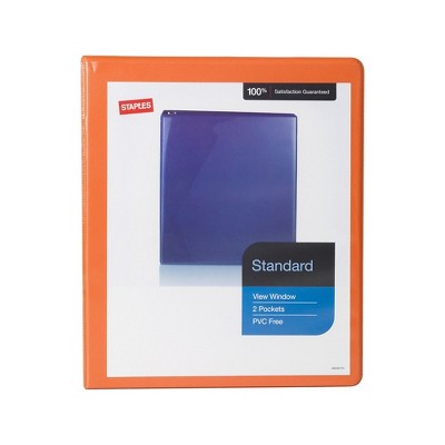 Staples Standard 1/2" 3-Ring View Binder Orange (26430-CC) 82617