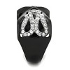 Slickblue Women’s Bow-Shaped Ring, Stainless Steel, Two-Tone IP Black Finish, Clear Cubic Zirconia, size 5–10 - 4 of 4