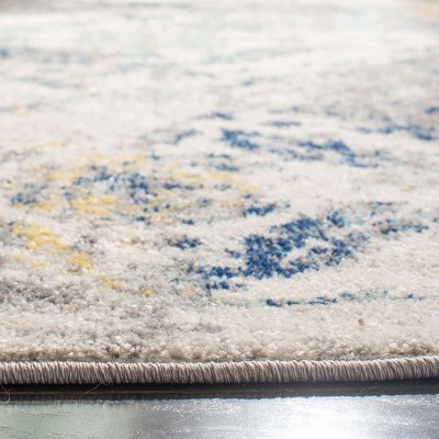 Madison Metro-Mod 6'7" Round Blue Synthetic Area Rug
