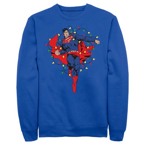 Men's Superman Christmas Lights Sweatshirt - image 1 of 4