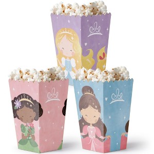 Big Dot of Happiness Princess Popcorn Boxes, Assorted Princess Birthday Party Favor Popcorn Treat Boxes - Set of 12 - 1 of 4
