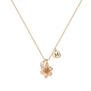 Turandoss Flower Girl Gifts - 14K Gold Plated Heart Initial Necklace Wedding Gift for Girls - 1 of 4