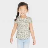 Toddler Girls' Floral Short Sleeve T-Shirt - Cat & Jack™ Sage Green