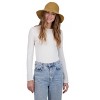 Laundry By Shelli Segal Women's Straw Cloche Hat with Folded Back Bow - Crochet Hat For Women - 4 of 4
