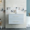 30 Inch Bathroom Vanity with Sink, Floating Vanities Cabinet with 2 Storage Drawers and Long Handle in Gold Metal - 2 of 4
