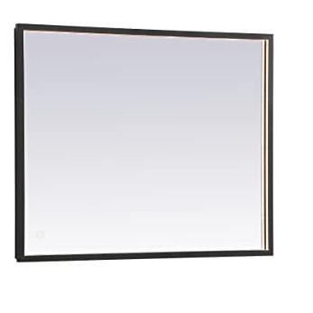Elegant Lighting Pier 20x36 inch LED Mirror with Adjustable Color Temperature 3000K/4200K/6400K in Black