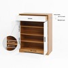 VANIRROR 4-Tier Freestanding Shoe Cabinet with 1 Drawer, Wooden Storage with 2 White Doors & Adjustable Shelves, Entryway & Hallway Organizer - 3 of 4