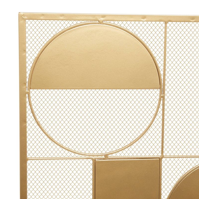 Contemporary Deco Metal Fireplace Screen Gold - Olivia &#38; May, 4 of 9