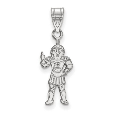 Black Bow Jewelry 14k White Gold Michigan State Spartans NCAA Large Pendant