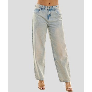 Derek Heart Womens Mid Rise Barrel Leg Jeans - 1 of 4