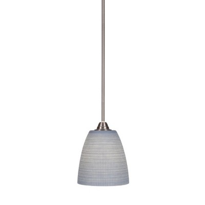 Toltec Lighting Paramount 1 - Light Pendant in  Brushed Nickel with 8" Gray Matrix Shade