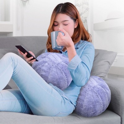 Very Peri Faux Fur 10" Round Throw Pillow