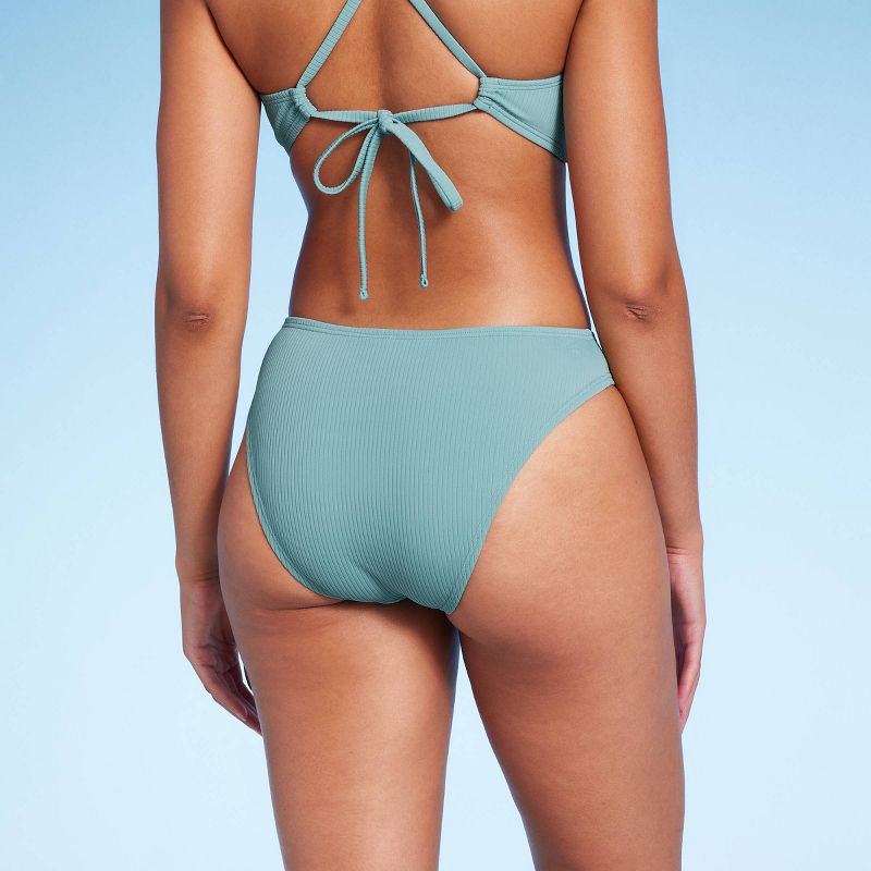 Women's Ribbed Hipster Cheeky Bikini Bottom - Shade & Shore™, 3 of 9