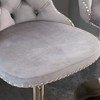 2-Piece 25-33 Inch Height-Adjustable Swivel Velvet Bar Stools Black Modern Upholstered Bar Stools with Gold Chair Legs - 4 of 4