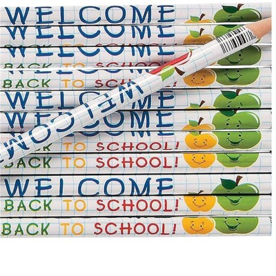 4E's Novelty 32 Pack Welcome Back Pencils, Motivational Pencils for Kids, Fun Pencils for Students