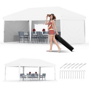 3x6 Meter Instant Canopy Tent, UV Protection Beach Shelter with Sandbags & Wheeled Case, Portable Event Tent for Camping, Outdoor Parties - 1 of 4