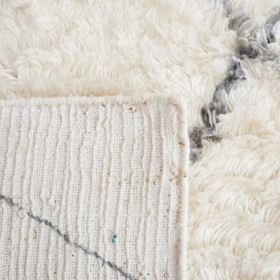 Kenya Ivory & Grey Hand-Knotted Wool Blend Area Rug - 3' x 5'