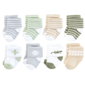 Hudson Baby Infant Boy Cotton Rich Newborn and Terry Socks, Little Lizard - 1 of 4