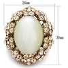 Slickblue Women's Synthetic Large Cat Eye Stone Ring with Crystal Trim – Rose Gold Band, Occasion Style, Sizes 5–10 - 2 of 4