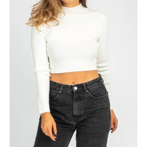 Women's OPEN BACK MOCKNECK SWEATER - Blue Blush - 1 of 4