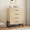 Natural Oak 4-Drawer Dresser, 38.6" Tall with Storage Compartments – Freestanding Storage Chest for Bedroom, Living Room & Entryway - 4 of 4