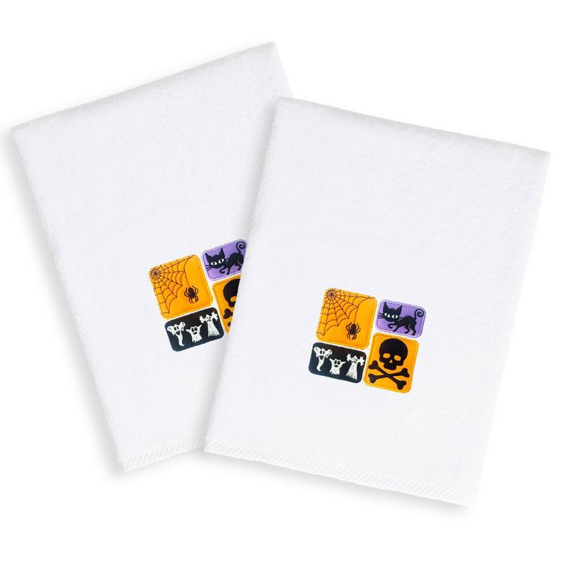 2pc Spooky Halloween Hand Towel Set White - Linum Home Textiles, 4 of 5