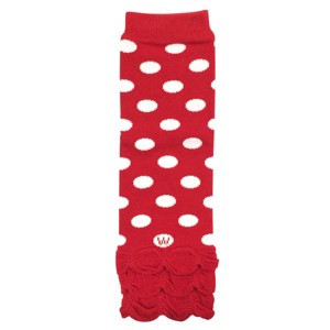 Wrapables Ruched and Dots Baby & Toddler Leg Warmers, Red Ruched and Dots - 1 of 3