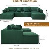 137" Corduroy Cloud u-Shape Sectional - No-assembly convertible sleeper with deep seats & chaise for living room. - 2 of 4