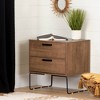 Slendel 2 Drawer Nightstand Light Brown - South Shore: Mid-Century Modern, Particle Board, Metal Glides - 2 of 4