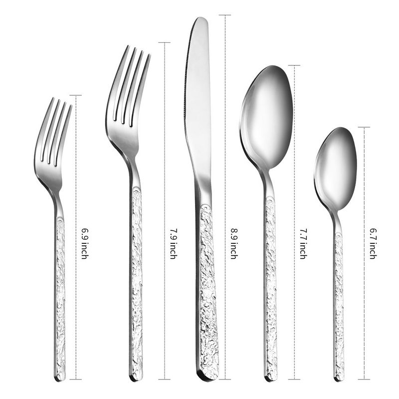 WhizMax Silverware Set, Stainless Steel Flatware Cutlery, Utensils Service, 3 of 9