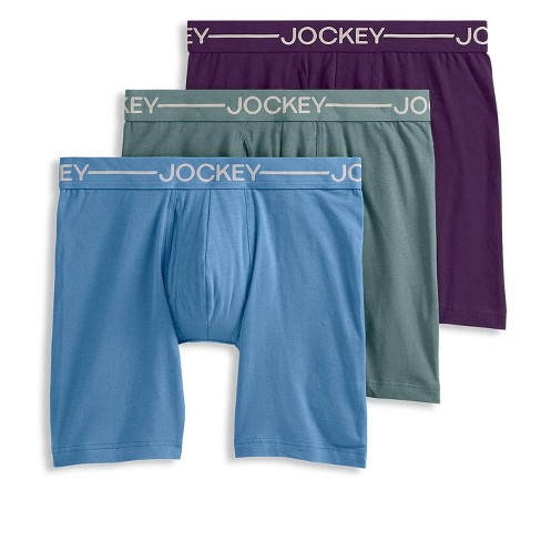 Jockey Generation™ Men's Long Leg Boxer Briefs 3pk - Blue/Gray/Dark Teal  Green M