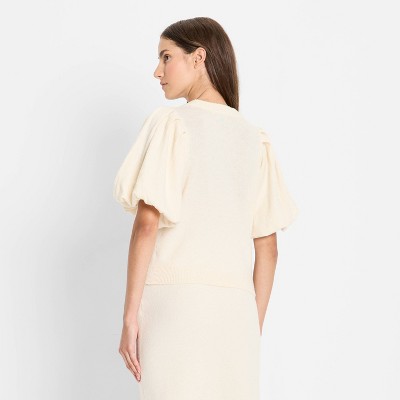 Women's Balloon Short Sleeve Textured Sweater - Future Collective - image 2