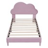NicBex Twin/Full Velvet Upholstered Platform Bed Frame with Cloud-Shape Headboard for Kids,Wood Slats Support,No Box Spring Needed,Easy Assembly - 3 of 4