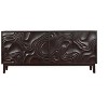HomeRoots 80" Dark Brown Solid Wood Carved Abstract Sideboard with Four Doors - 4 of 4