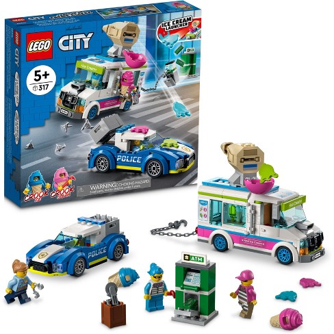 diepgaand Toeschouwer hoek Lego City Police Ice Cream Truck Police Chase Van Toy 60314 : Target